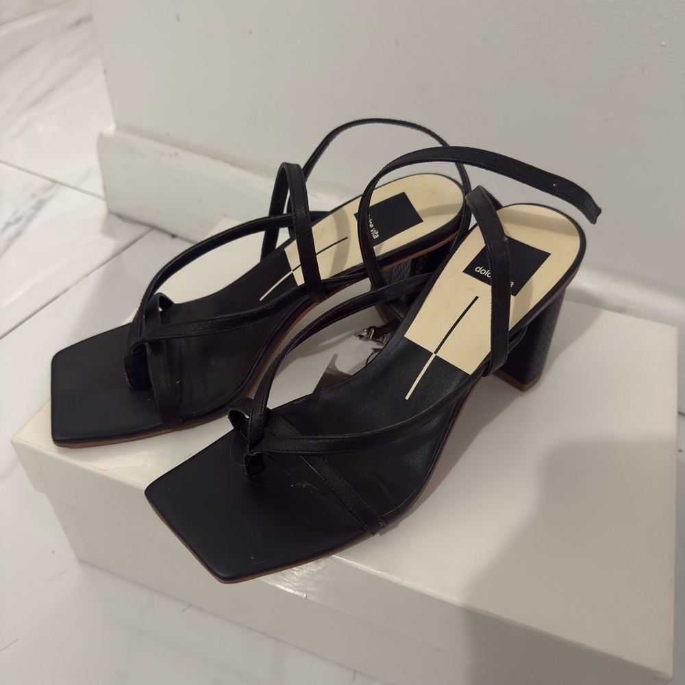 Dolce Vita Black Strappy Block Heel Sandals